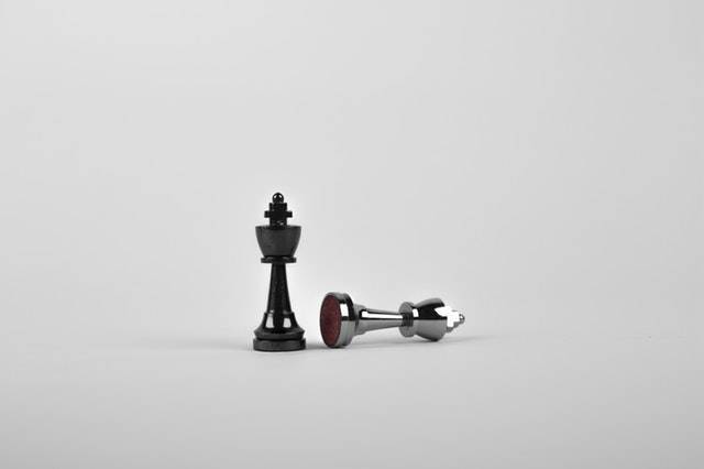 Chess pieces on a white background