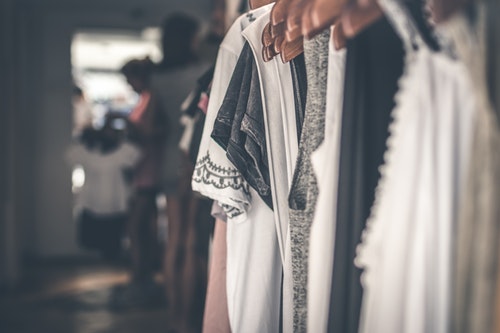 fashion copywriting - shows clothes hanging on a rail