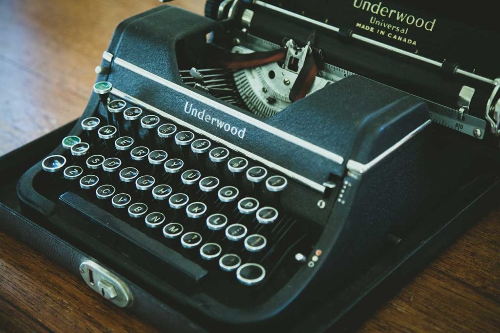 Content marketing guide - Shows Typewriter close-up