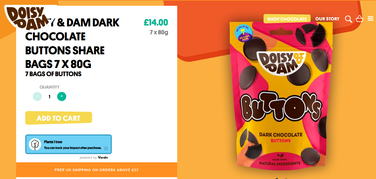 Doisy and Dam chocolate product description examples
