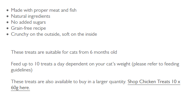 Lily's Kitchen product information screenshot