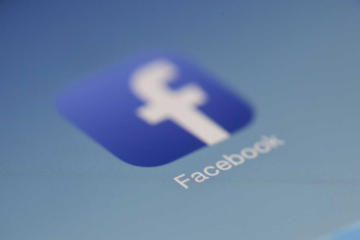 Facebook icon on a screen