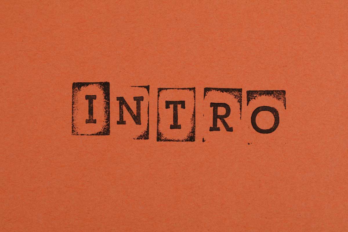 Stylised print showing the words 'Intro'