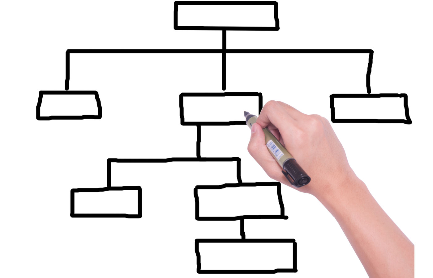 Shows a website sitemap