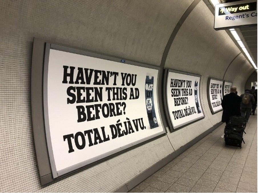 A creative advertisement on the London Tube