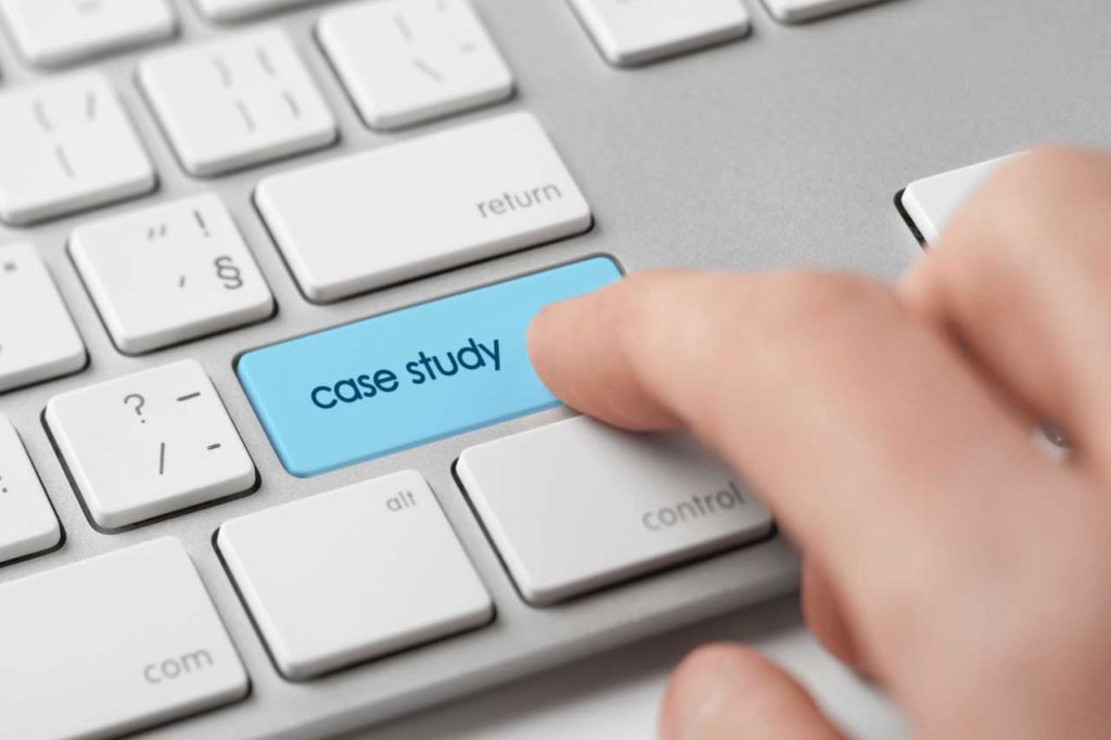 How to write a case study - Shows a button on a keyboard