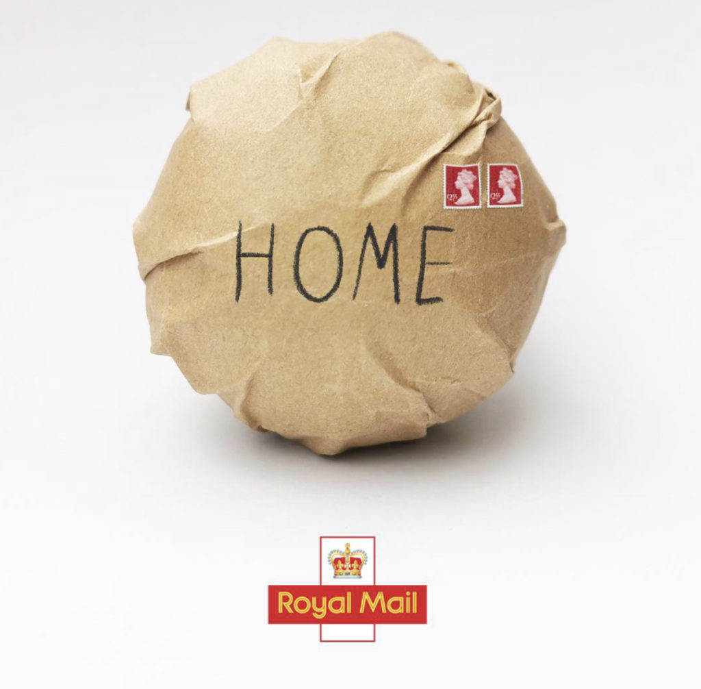 Shows a unique viral marketing ad from Royal Mail