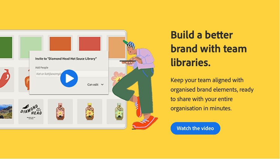 Screenshot of a call to action from the Adobe brand website