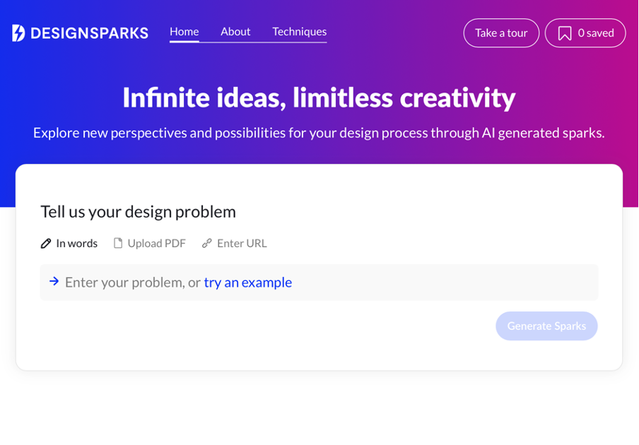 DesignSparks ideas generator