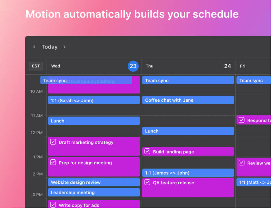 Mation schedule builder - How to use AI for copywriting