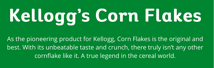 shows white text on a green background