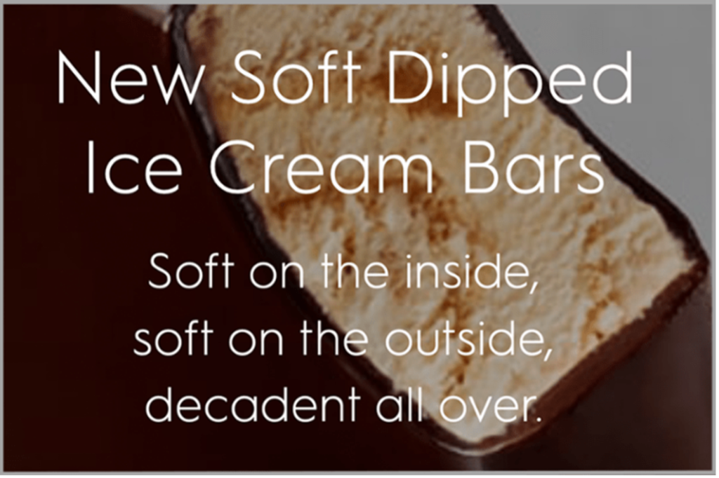 shows an image of text on top of an ice cream image - persuasive copywriting