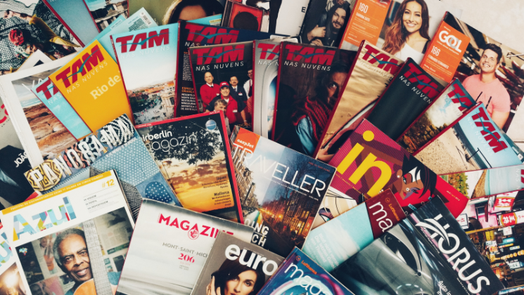 shows an image of magazines - travel copywriting