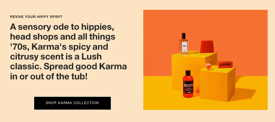 shows a screen shot advertisement from lush