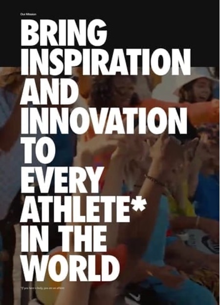 shows website copywriting text on a Nike advert