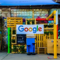 shows an outdoor garden area at Google - Google algorithm update March 2024