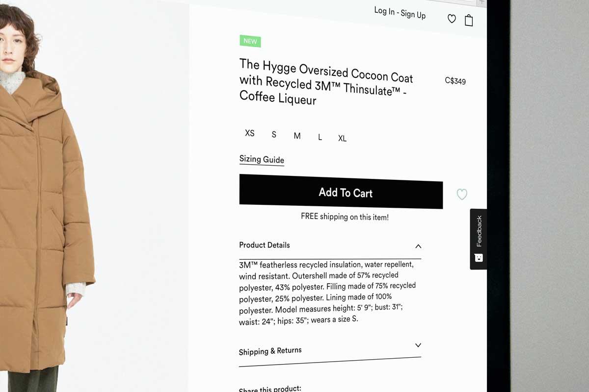 How to write product descriptions guide - Shows an Ecommerce website screenshot