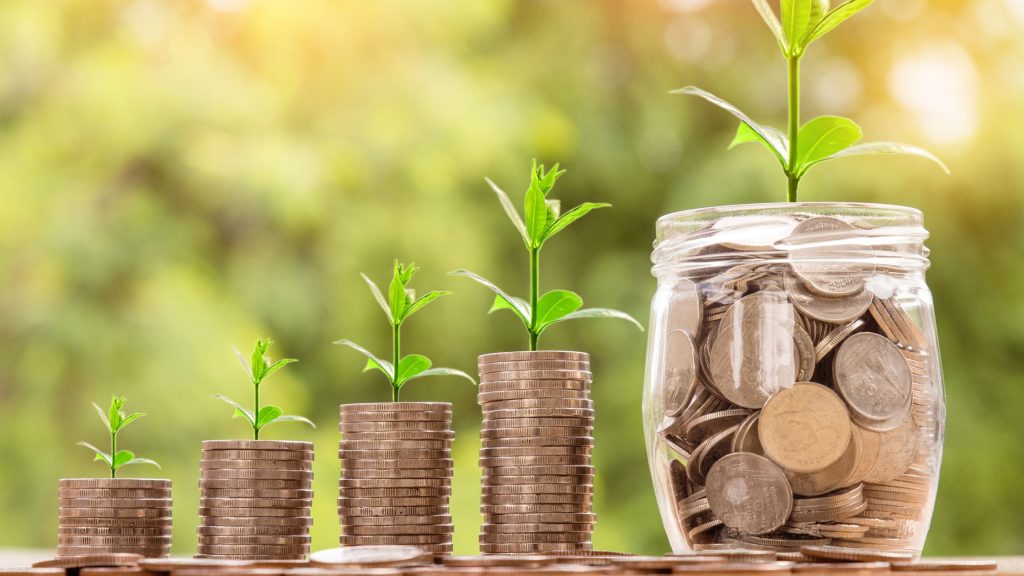 Shows coins stacked up next to a pot of money - A 2025 Digital Marketing Audit Guide