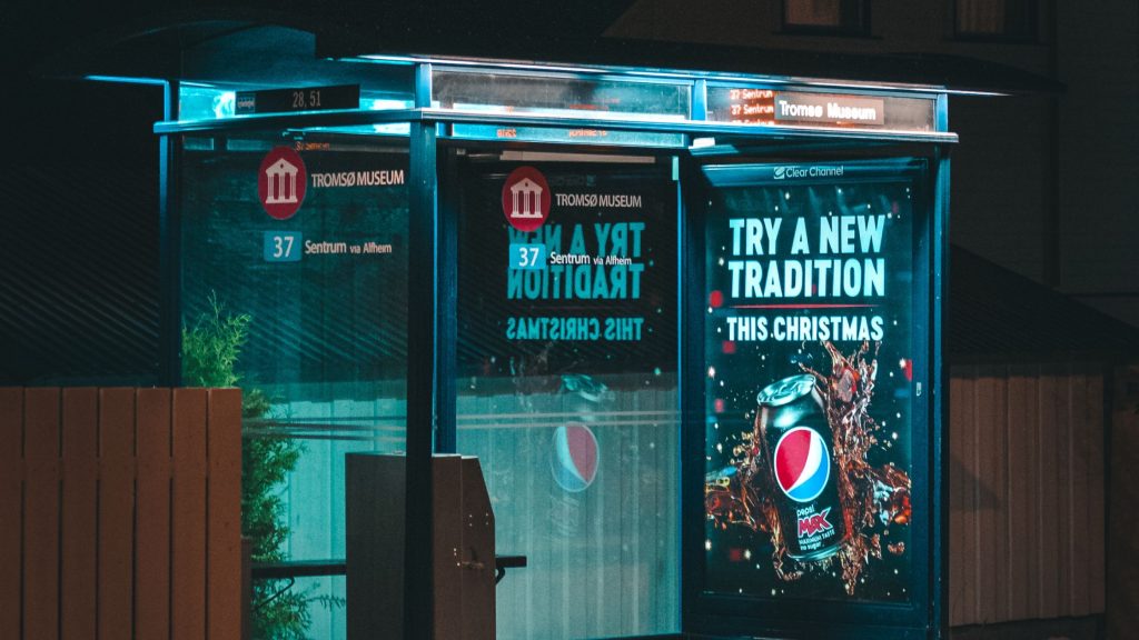 Shows a bus advertisement - 15 google ads headline examples 