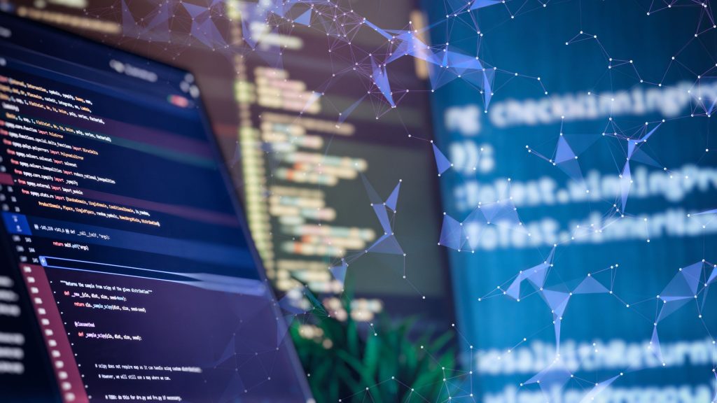 AI engine optimisation strategies - Shows a computer screen with code